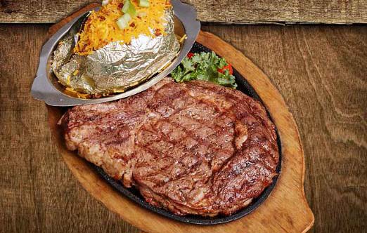Alamo Steakhouse Steak and Baked Potato